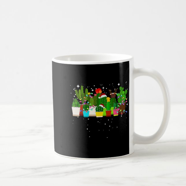 Caneca De Café Árvore de Natal de Cacto Engraçado (Direita)