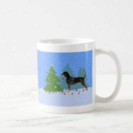 Caneca De Café Árvore de Natal de Decoração do Contorno Bluetick