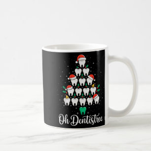 Caneca De Café Árvore de Natal Dentista Engraçado Natal Dentária