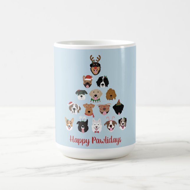 Caneca De Café Árvore de Natal do Cachorro Feliz (Centro)