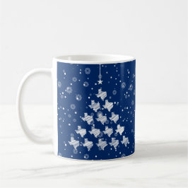 Caneca De Café Árvore de Natal do Texas rabiscada em azul