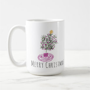 Caneca De Café Árvore de Natal Doodle Art