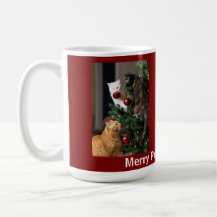 Caneca De Café Árvore de Natal dos Gatos, Nomes de Imagens Texto,