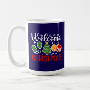 Caneca De Café Árvore de Natal e Enfeites Bem-vindos-23758