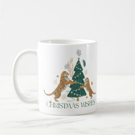 Caneca De Café Árvore de Natal e Tigres Bonitos
