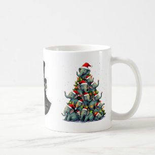 Caneca De Café Árvore de Natal Elefante, Feriado Jumbo E