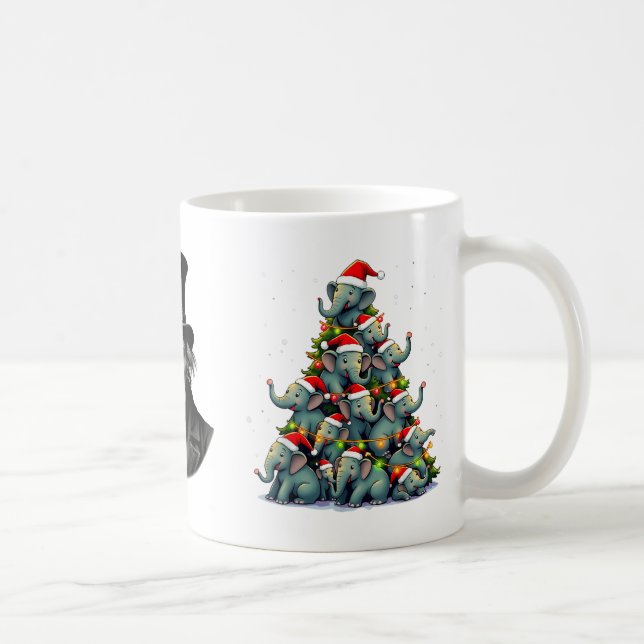 Caneca De Café Árvore de Natal Elefante, Feriado Jumbo E (Direita)
