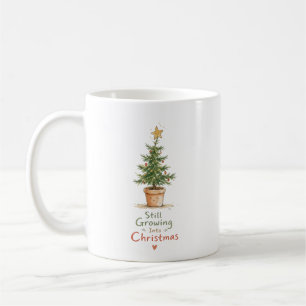 Caneca De Café Árvore de Natal em Vaso Aquarela