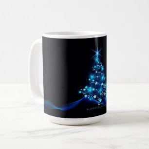 Caneca De Café Árvore de Natal estilizada e brilhante da Slippery