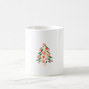 Caneca De Café árvore de natal festiva com cor brilhante moderna 