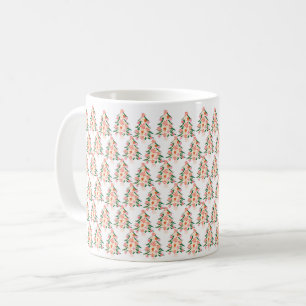 Caneca De Café árvore de natal festiva de cor brilhante moderna e