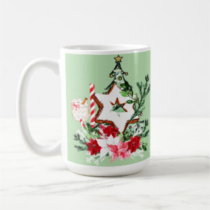 Caneca De Café Árvore de Natal Flores JOY Cana de Açúcar