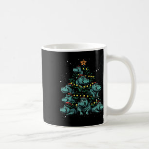 Caneca De Café Árvore de Natal Hippopotamus África Xm Animal
