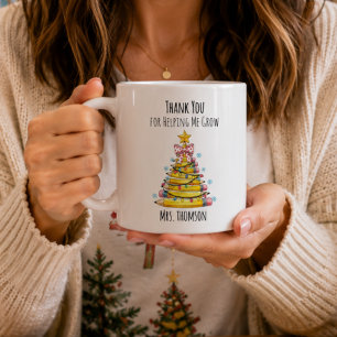 Caneca De Café Árvore de Natal Lápis Obrigado Professor