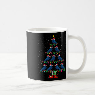 Caneca De Café Árvore de Natal Luz Santa Hat Elf Crow Árvore de N