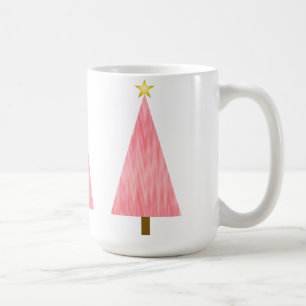 Caneca De Café Árvore de Natal moderna com degradê rosa coral