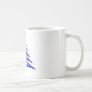 Caneca De Café Árvore de Natal Moderna Estêncil Impressão Azul
