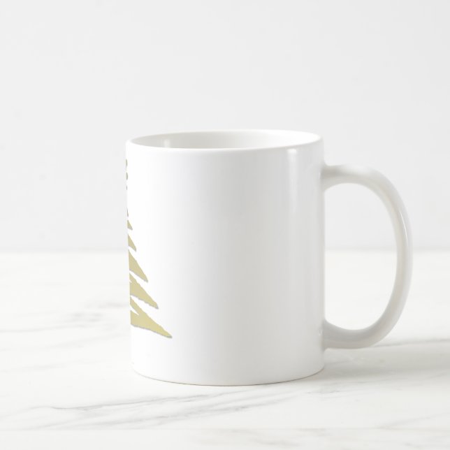 Caneca De Café Árvore de Natal Moderna Estêncil Impressão Dourada (Direita)