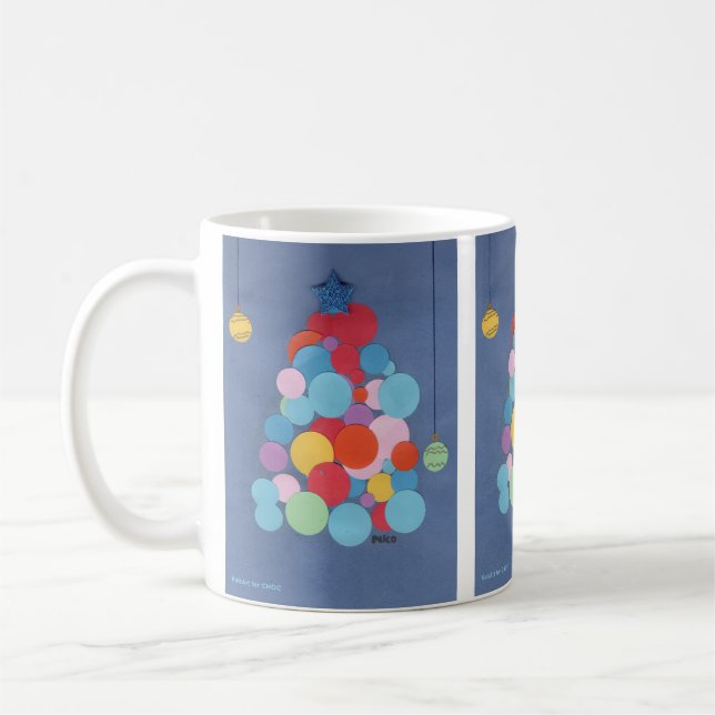 Caneca De Café Árvore de Natal Moderna - KidsArt para CHOC (Esquerda)