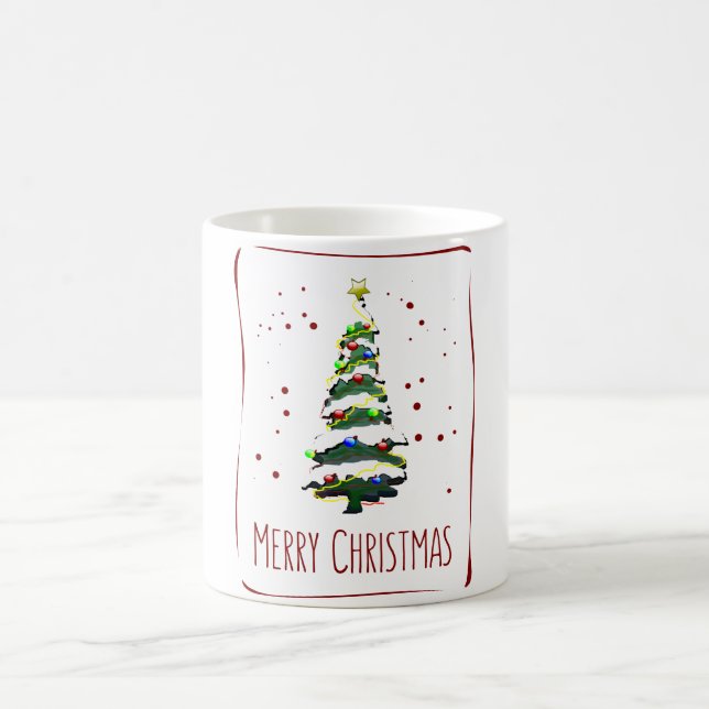 Caneca De Café Árvore De Natal Na Neve, Cartão Saudável 2022 (Centro)