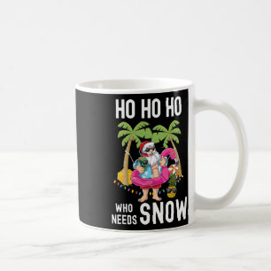 Caneca De Café Árvore de Natal Palma Papai Noel Surfando Praia de