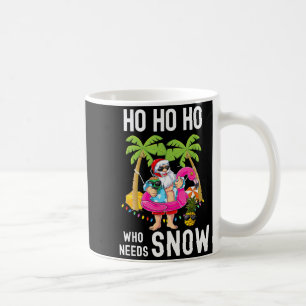 Caneca De Café Árvore de Natal Palmeira Papai Noel Surfando Praia