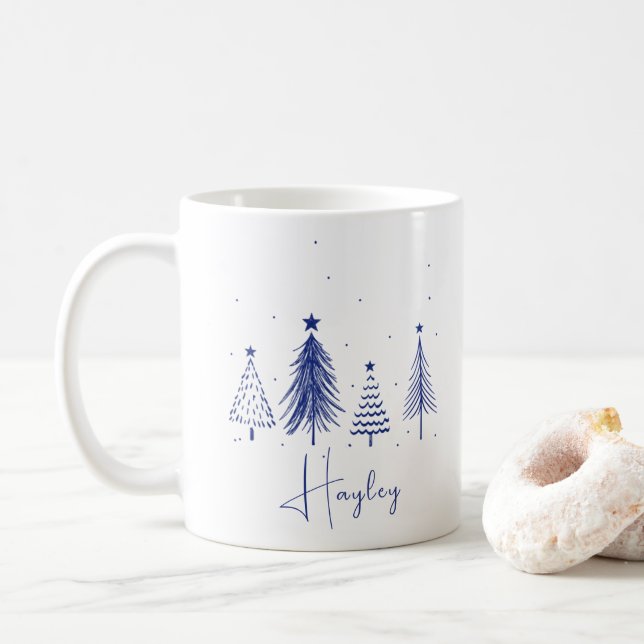Caneca De Café Árvore de Natal Personalizada (Com Donut)