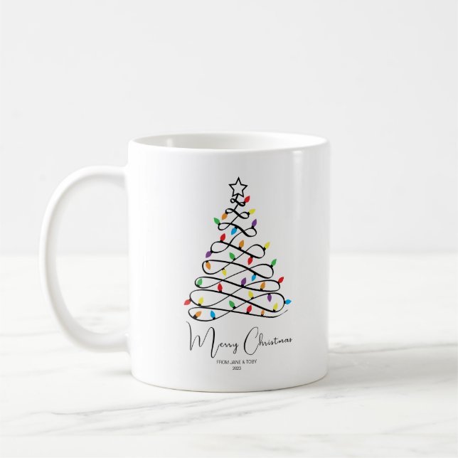 Caneca De Café Árvore de Natal Personalizada (Esquerda)