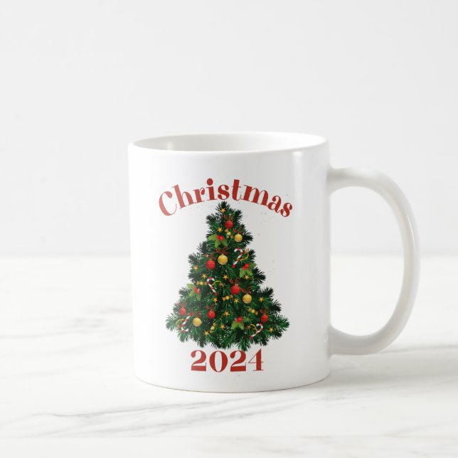 Caneca De Café Árvore de Natal Personalizada, Feriado (Direita)