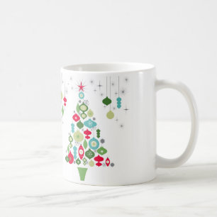 Caneca De Café árvore de natal retrógrada moderna