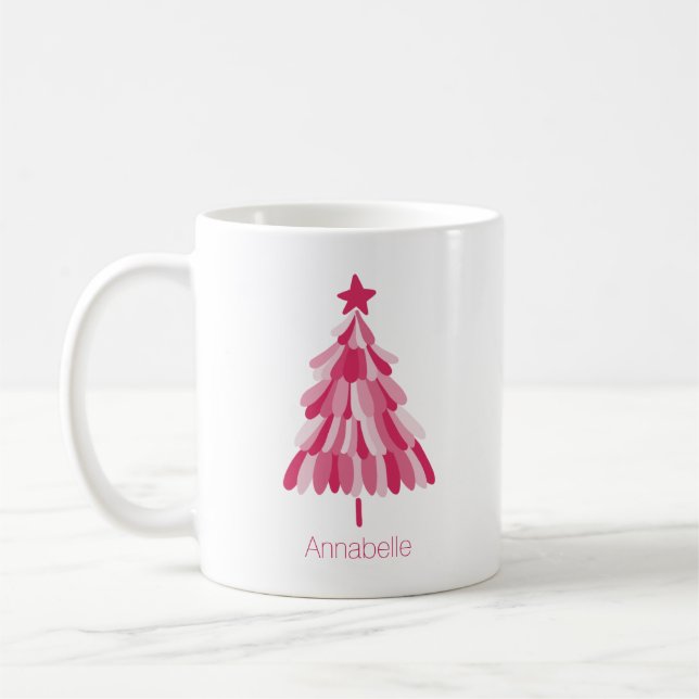 Caneca De Café Árvore de Natal rosa (Esquerda)