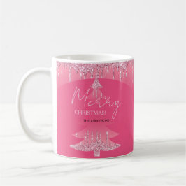Caneca De Café Árvore de Natal Rosa-Brilhante