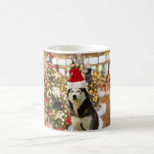 Caneca De Café Árvore de Natal Siberian Husky Hat Coffee Mug 11 o (Centro)