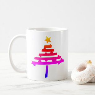 Caneca De Café Árvore de Natal Simples com uma Estrela