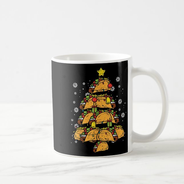 Caneca De Café Árvore de Natal Taco Xmas Comida Mexicana  (Direita)
