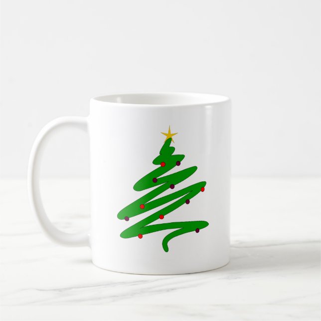 Caneca De Café Árvore de Natal Verde (Esquerda)