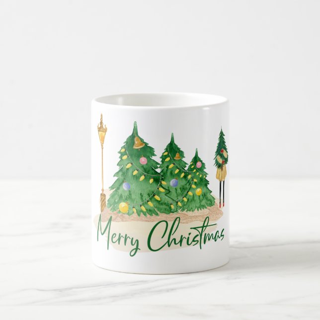 Caneca De Café Árvore de Natal Verde Amarelo (Centro)