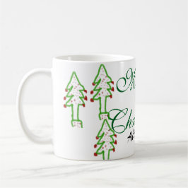 Caneca De Café Árvore de Natal verde cereja vermelha alegria Nata