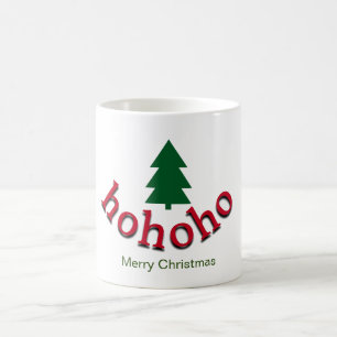 Caneca De Café Árvore de Natal Verde HoHo Vermelho Feliz Natal