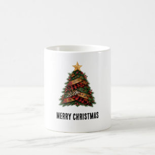 Caneca De Café Árvore de Natal Xadrez Feliz Natal