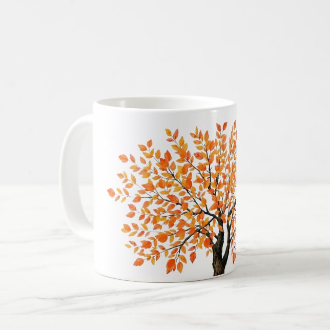 Caneca De Café Árvore de Outono (Frente Esquerda)