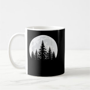 Caneca De Café Árvore de pinheiro de lua cheia ao ar livre Nature