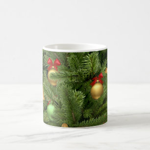 Caneca De Café Árvore De Pinheiro De Natal E Ornamentos Café Bran
