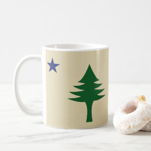 Caneca De Café Árvore de pinheiro e estrela 1901 bandeira do esta