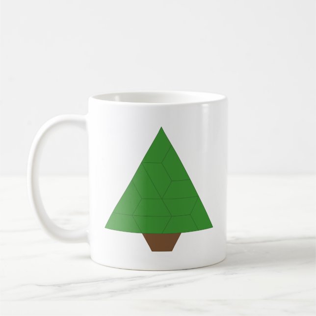 Caneca De Café Árvore do Azulejo Trapezoide Duplo Lado (Esquerda)