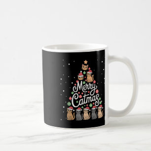 Caneca De Café Árvore do Cat Xmas Gatos Árvores de Natal Casado C