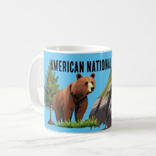Caneca De Café Árvore do pinheiro do castanho do Parque Nacional