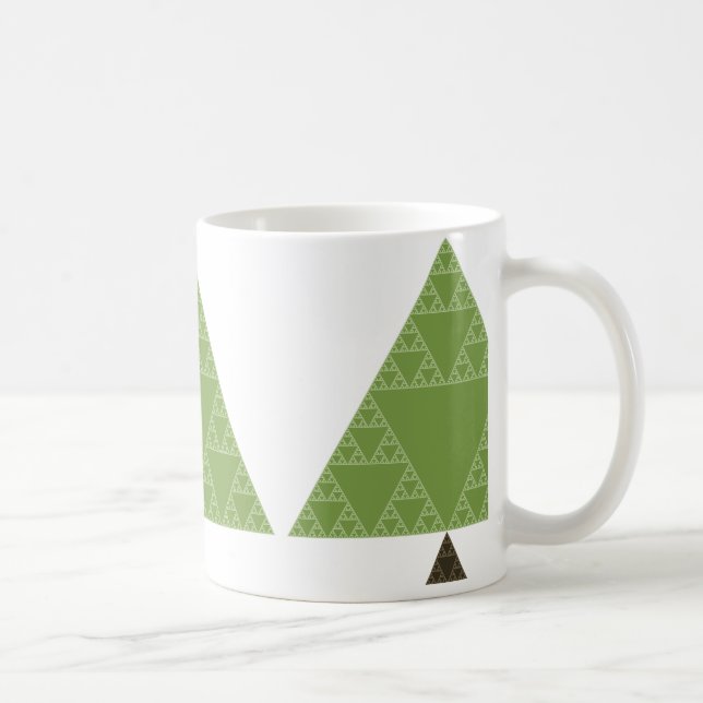 Caneca De Café Árvore do triângulo de Sierpinski (Direita)