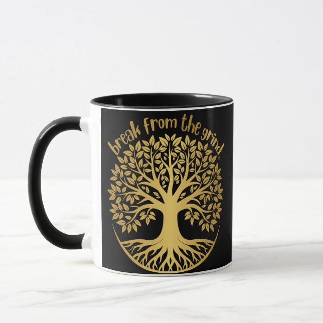 Caneca de Café Árvore Dourada da Vida (Esquerda)