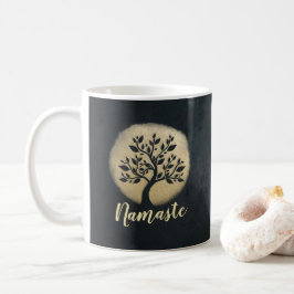 Caneca De Café Árvore Dourada do Instrutor de Meditação do Yoga S